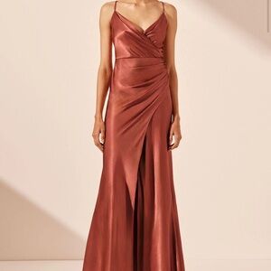 Shona Joy - La Lune Cross Draped Maxi Dress - Terracotta USA 10 - tags attached